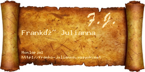 Frankó Julianna névjegykártya