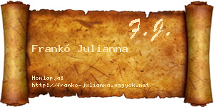 Frankó Julianna névjegykártya